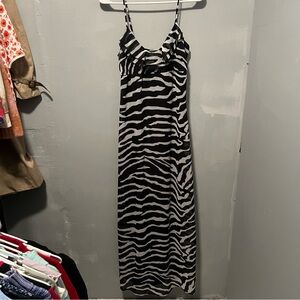 Y2K  Black and White Zebra Print Dress